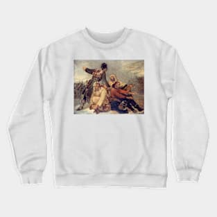 Quatre Soldats de l'armee en Deroute by Ary Scheffer Crewneck Sweatshirt